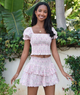 Summer Loving Girls Eden Skirt Blush Meadow Pink Girls Casual Bottoms Summer Loving Floral Y/S (7/8)