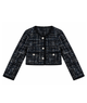 Katie J NYC Juniors Hattie Evening Blue Multi Boucle Jacket