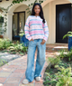 8apart Women Mirra Light Pink Striped Soft Cardigan