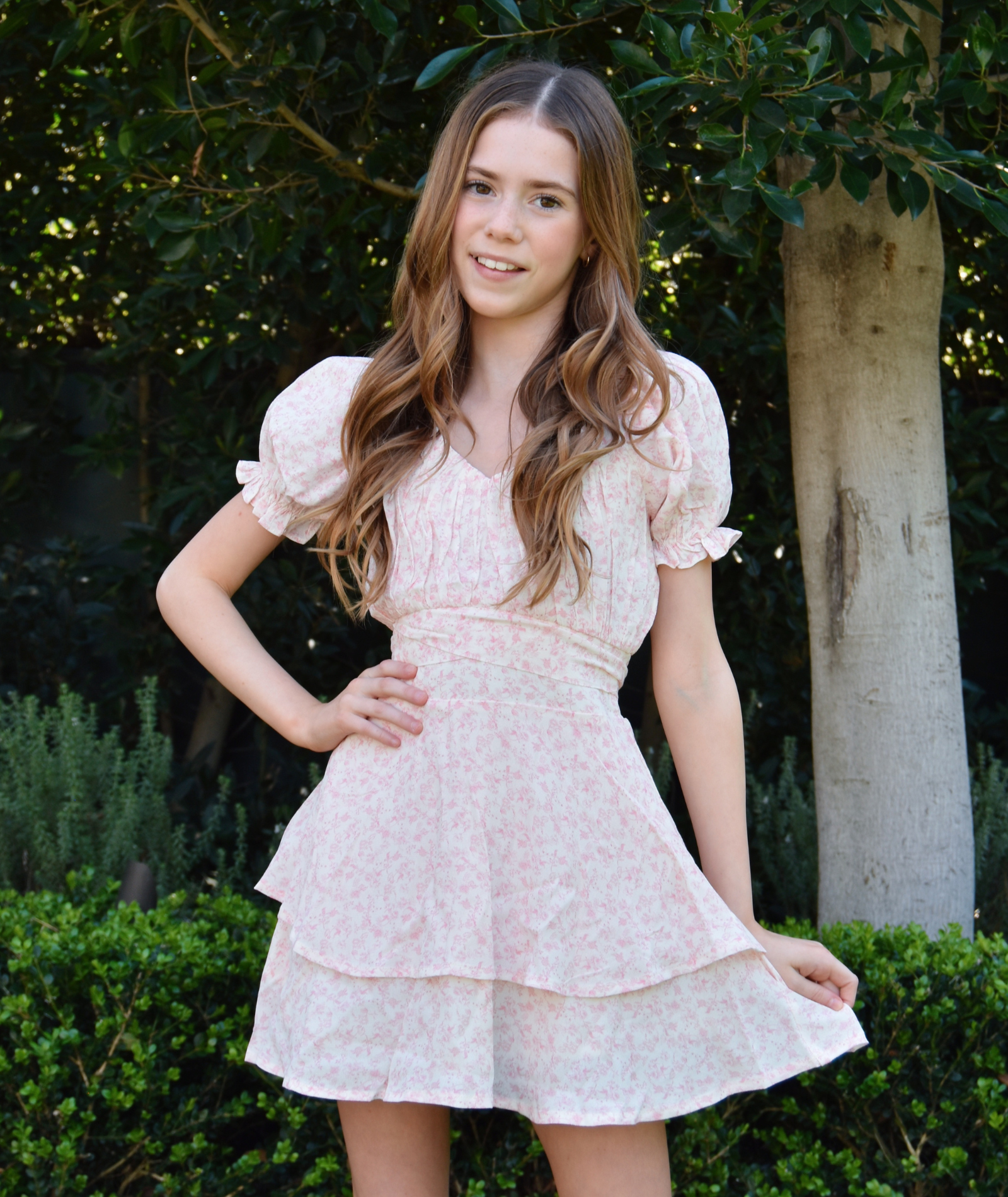 Katie J NYC Girls Pink Mini Toile Delilah Dress Girls Casual Dresses Katie J NYC