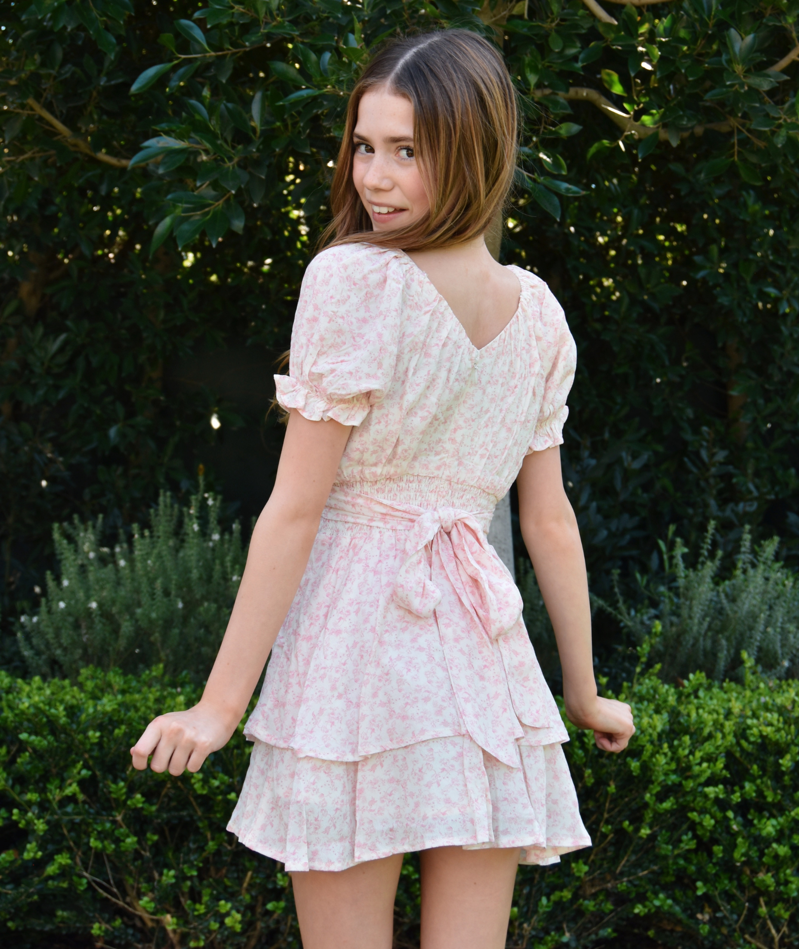 Katie J NYC Girls Pink Mini Toile Delilah Dress Girls Casual Dresses Katie J NYC