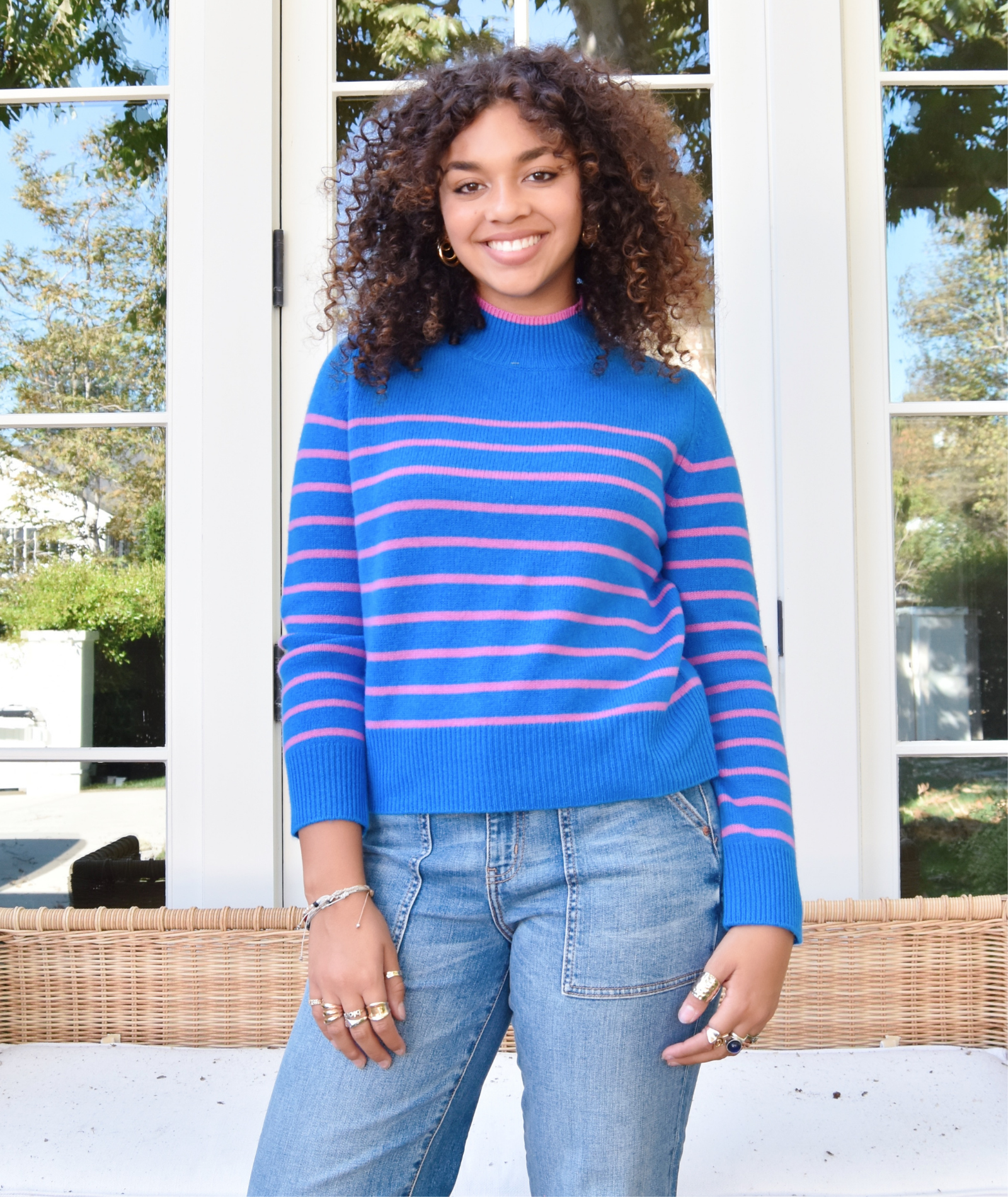 Tami Blue Striped Sweater Women Frankie's on the Park