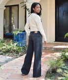 Motel Rocks Juniors Roomy Extra Wide Low Rise Jeans Washed Black Womens Denim Motel Rocks