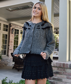 Love Shack Fancy Women Clementian Cardigan Dark Grey Melange Womens Casual Tops Love Shack Fancy