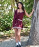 FBZ Girls Blaire Burgundy Cami With White Trim