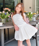 Mini Dreamers Girls Joelle Bubble Dress Girls Casual Dresses Mini Dreamers White Y/S (7/8)