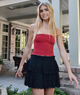 8apart Women Jax Tube Top Distressed/seasonal womens 8apart Red Juniors/Women S
