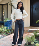 Motel Rocks Juniors Roomy Extra Wide Low Rise Jeans Washed Black Womens Denim Motel Rocks