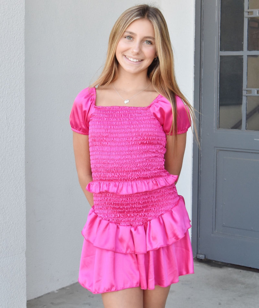 Cheryl Creations Girls Amber Smock Dress Girls Special Dresses Cheryl Creations Pink Y/S (7/8) 