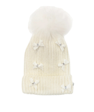 Bari Lynn Velour Bows Winter Hat Accessories Bari Lynn Ivory One Size Fits Most (Y/7-Y/14)