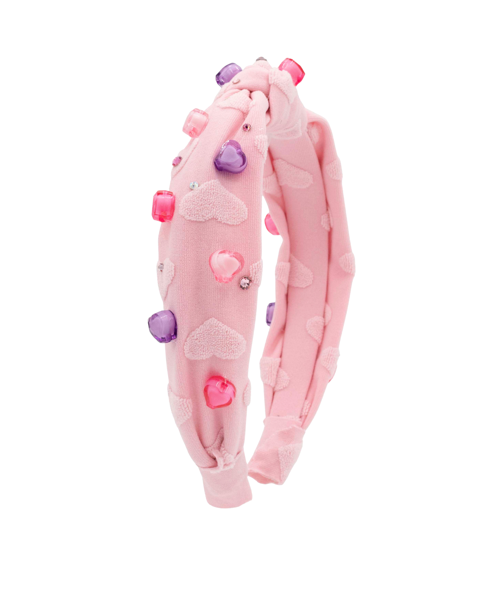 Bari Lynn Knot Headband Cotton Heart Charms Accessories Bari Lynn Light Pink