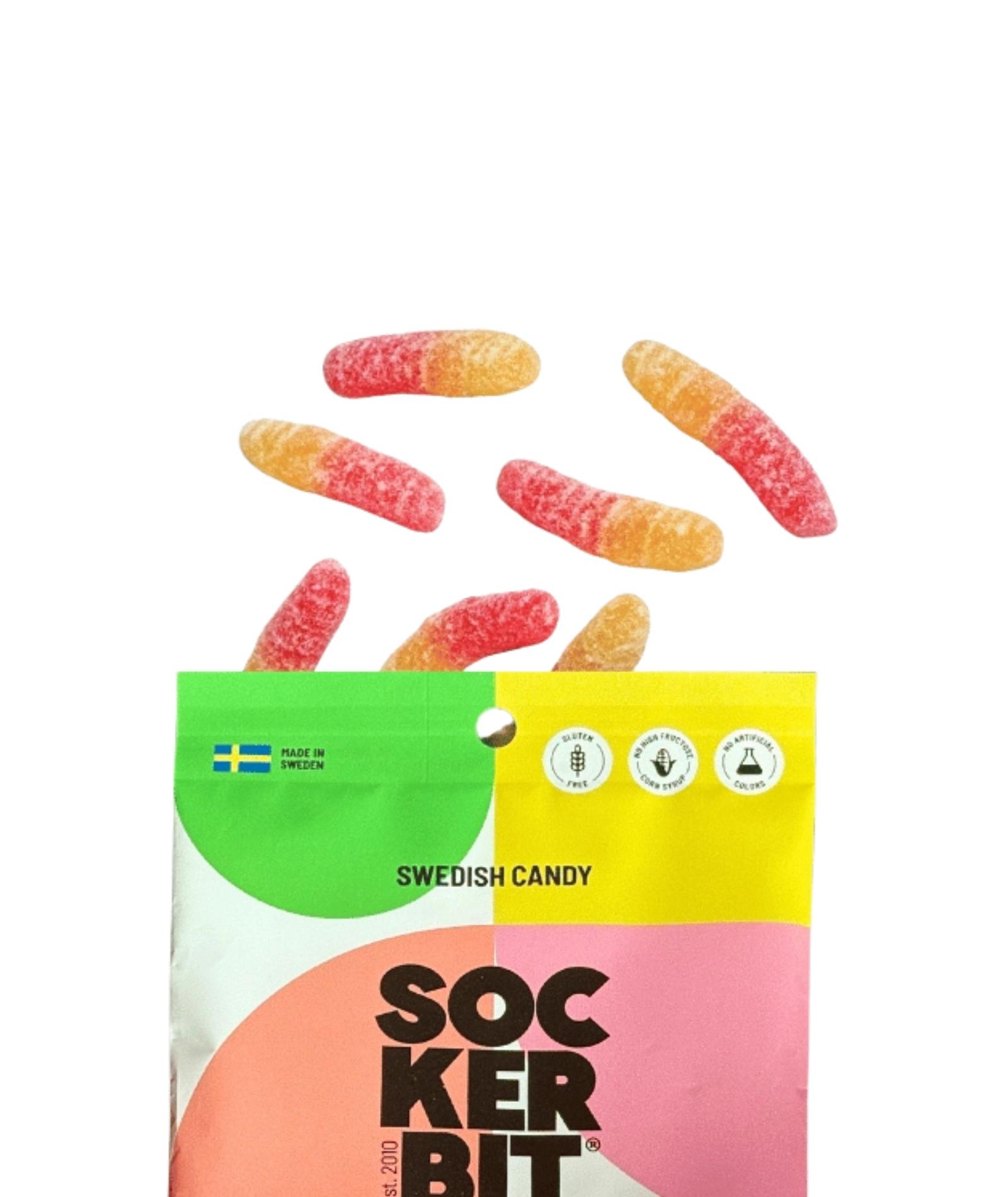 Sockerbit Sour Gummy Worms Swedish Candy Bag Accessories Frankie's Exclusives