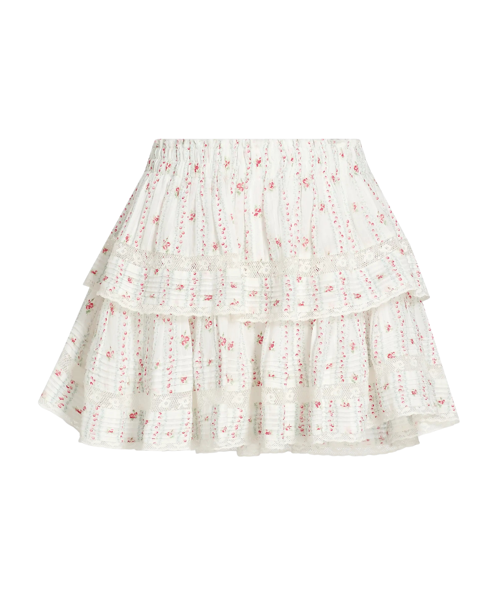 Love Shack Fancy Women Ruffle Mini Skirt Poppy Red
