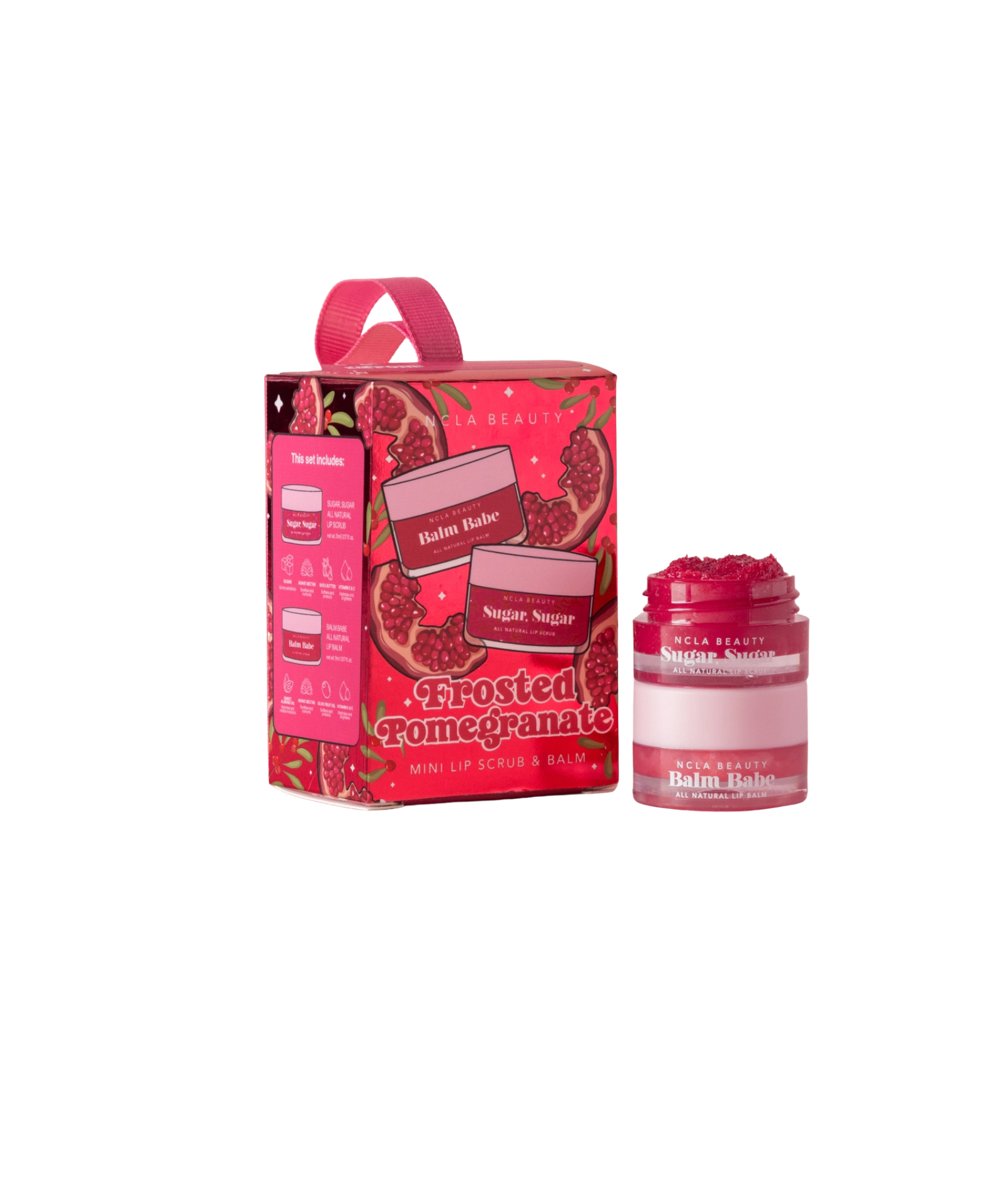 Frankie's Exclusives Mini Ornament Frosted Pomegranate Lip Scrub/Balm Set Accessories Frankie's Exclusives Multi