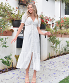 Love Shack Fancy Women Tarragon Dress White Womens Casual Dresses Love Shack Fancy