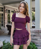 Katie J NYC Girls Marlee Top Girls Casual Tops Katie J NYC Eggplant Y/S (7/8)