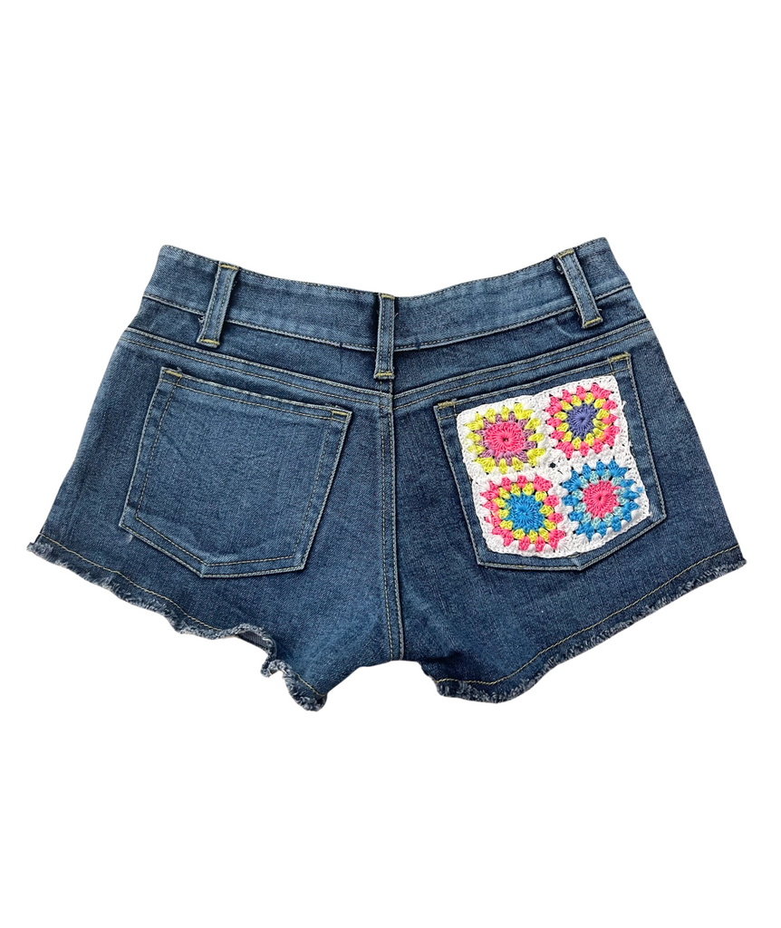 FBZ Girls Lele Denim Crochet Shorts Girls Denim FBZ Flowers By Zoe