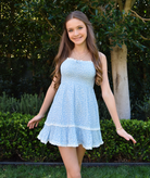 Katie J NYC Girls Blue Ditsy Floral Dana Dress Girls Casual Dresses Katie J NYC