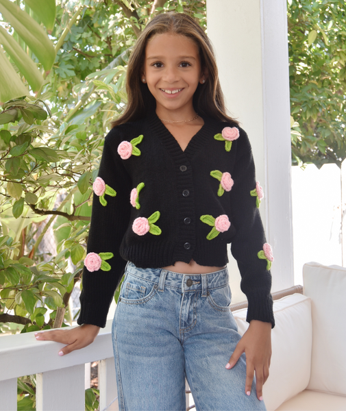 トップス FAF fake as flowers pearl cardigan Girls Teen & Pre Teen FBZ Chandler Flower Cardigan - Frankie's on