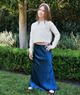 Katie J NYC Girls Anastasia Satin Maxi Skirt Girls Casual Bottoms Katie J NYC Navy Y/S (7/8)