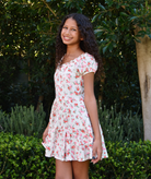 FBZ Girls Dara Red Short Sleeve Floral Dress Girls Casual Dresses FBZ Flowers By Zoe