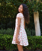 FBZ Girls Dara Red Short Sleeve Floral Dress Girls Casual Dresses FBZ Flowers By Zoe