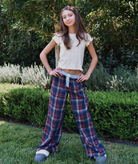 Katie J NYC Girls Bree Plaid Flannel Lounge Pants Girls Casual Bottoms Katie J NYC Plaid Y/S (7/8)