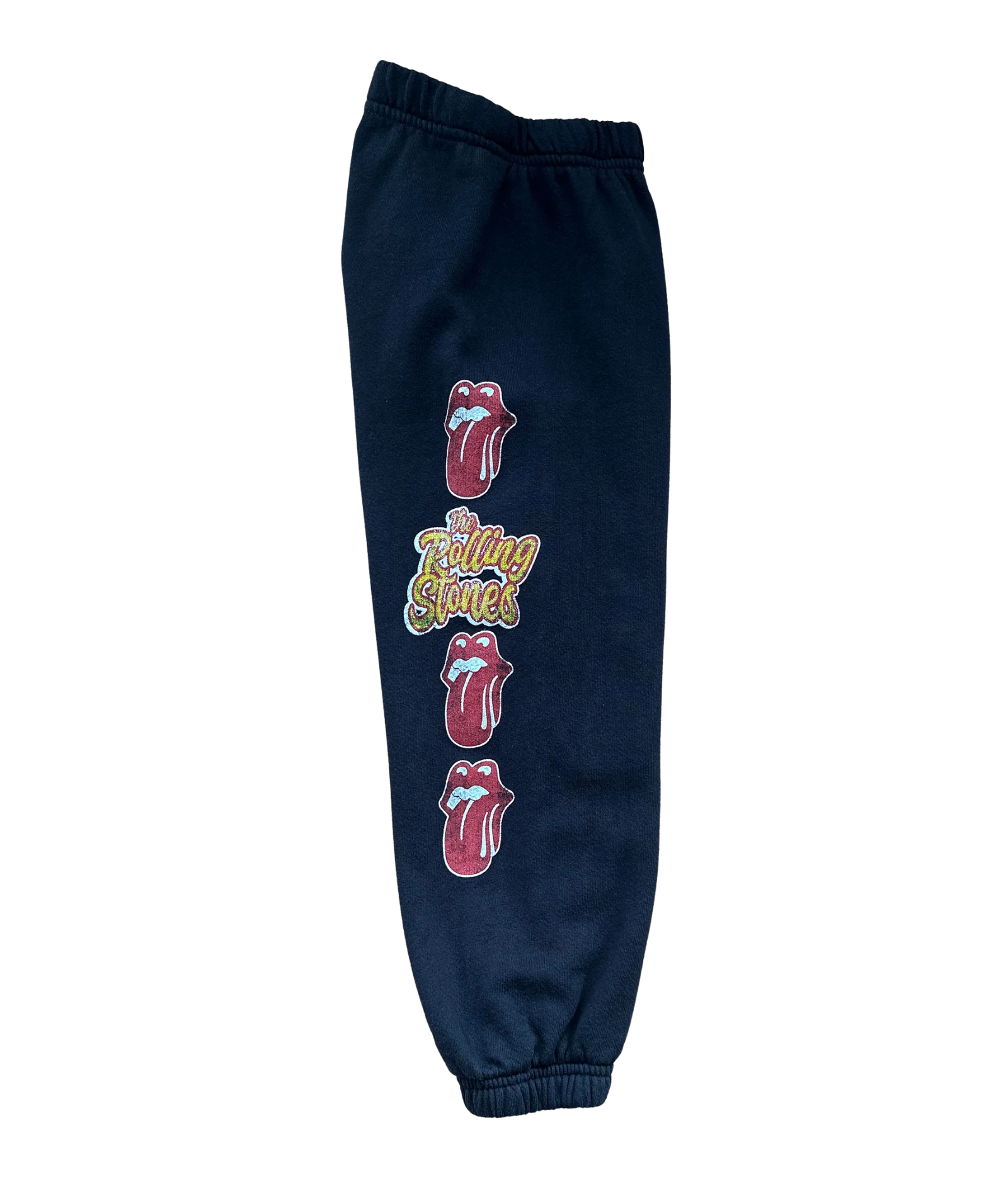 Rowdy Sprout Girls Rolling Stones Tongue Sweatpants Washed Black Girls Casual Bottoms Rowdy Sprout Black Y/XS (6X)
