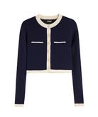Katie J NYC Girls Whitney Cardigan Evening Blue/Cream Girls Special Tops Katie J NYC Evening Blue Y/S (7/8)