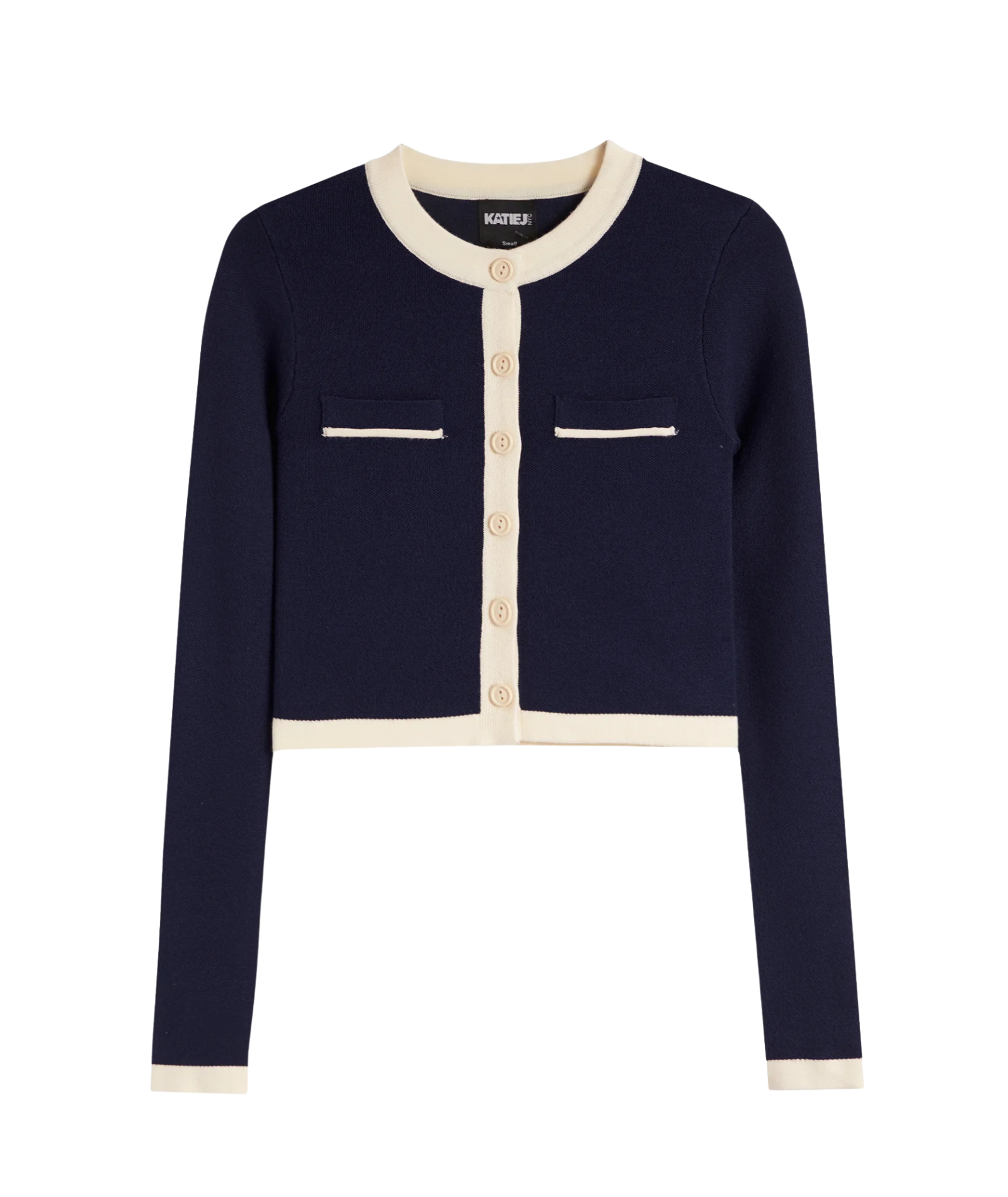 Katie J NYC Girls Whitney Cardigan Evening Blue/Cream Girls Special Tops Katie J NYC Evening Blue Y/S (7/8)