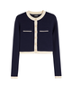 Katie J NYC Girls Whitney Cardigan Evening Blue/Cream Girls Special Tops Katie J NYC Evening Blue Y/S (7/8)