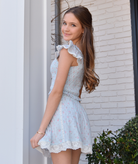 Love Shack Fancy Girls Jeanna Top Chapparal Blue Girls Casual Tops Love Shack Fancy