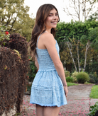 FBZ Girls Carleton Blue Floral Lace Dress Girls Casual Dresses FBZ Flowers By Zoe