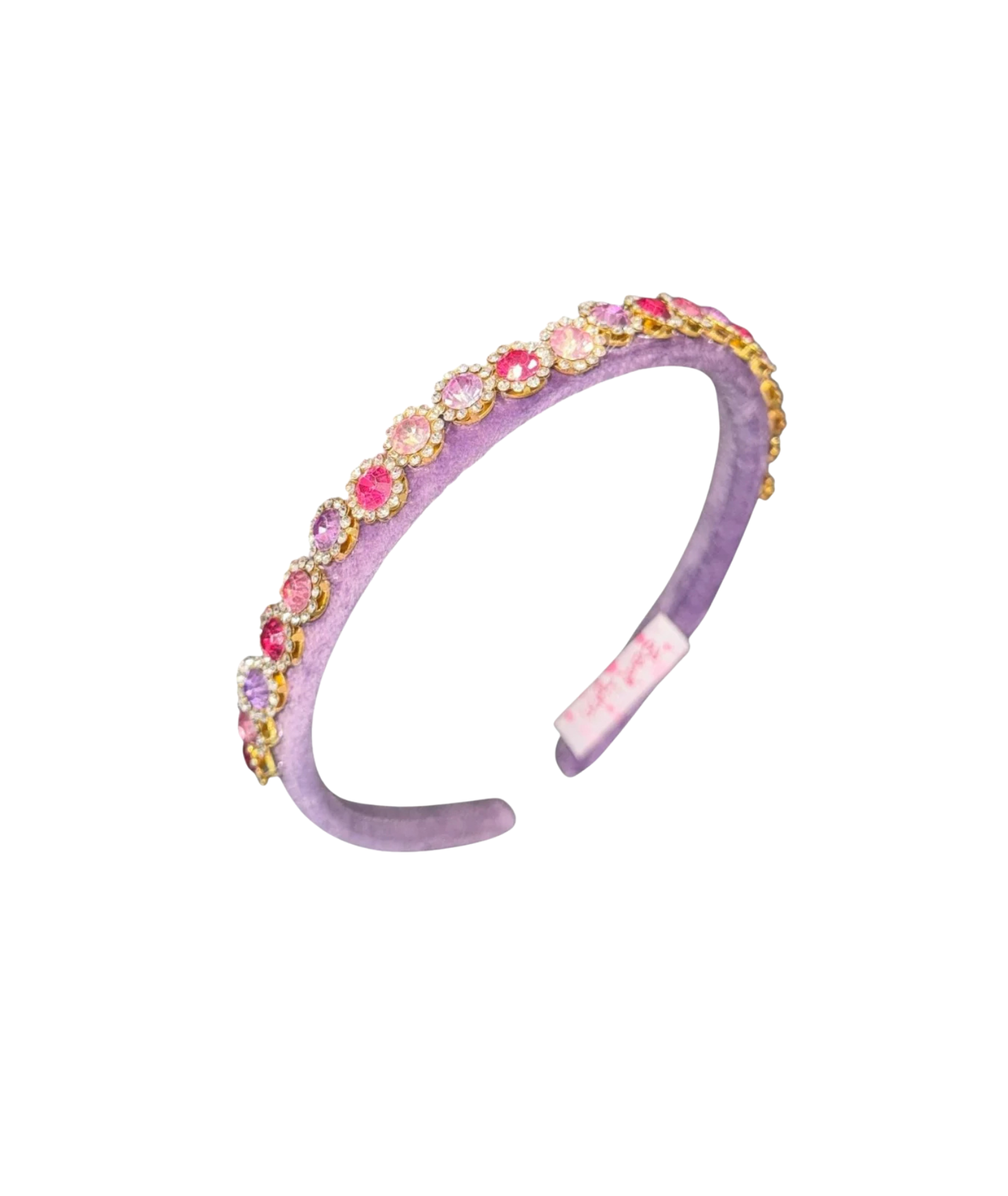 Bari Lynn Headband Thin Purple Velvet Multi Jeweled Accessories Bari Lynn Purple