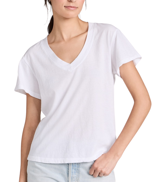 Women & Juniors Perfect White Tee Hendrix Boxy V Neck Tee