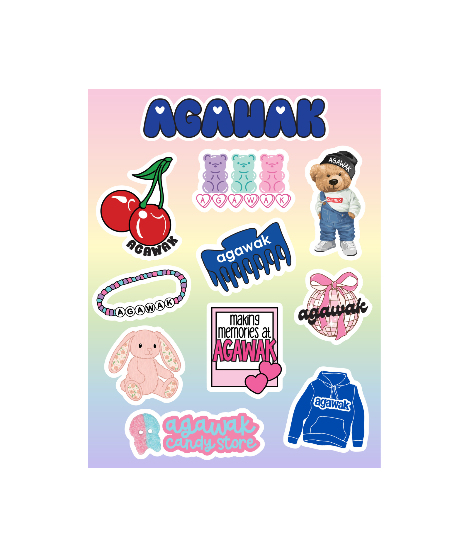 Frankie's Exclusives Cutie Camp Name Vinyl Sticker Set of 12