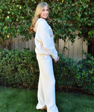 Aviator Nation Women Wide Leg Pocket Sweatpants Vintage White Womens Casual Bottoms Aviator Nation