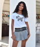 Katie J NYC Girls Axel Skirt Black/White Houndstooth