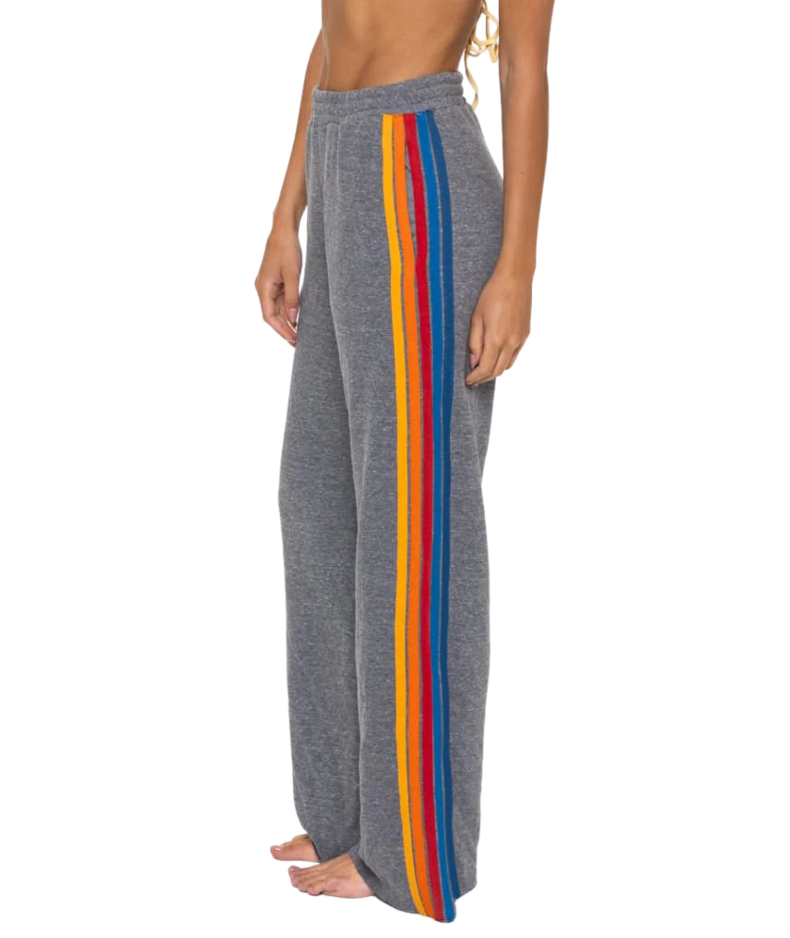 Aviator Nation Women 5 Stripe Wide Leg Sweatpants