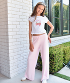 Katie J NYC Girls Strawberry Bow Boxy Baby Tee Girls Casual Tops Katie J NYC