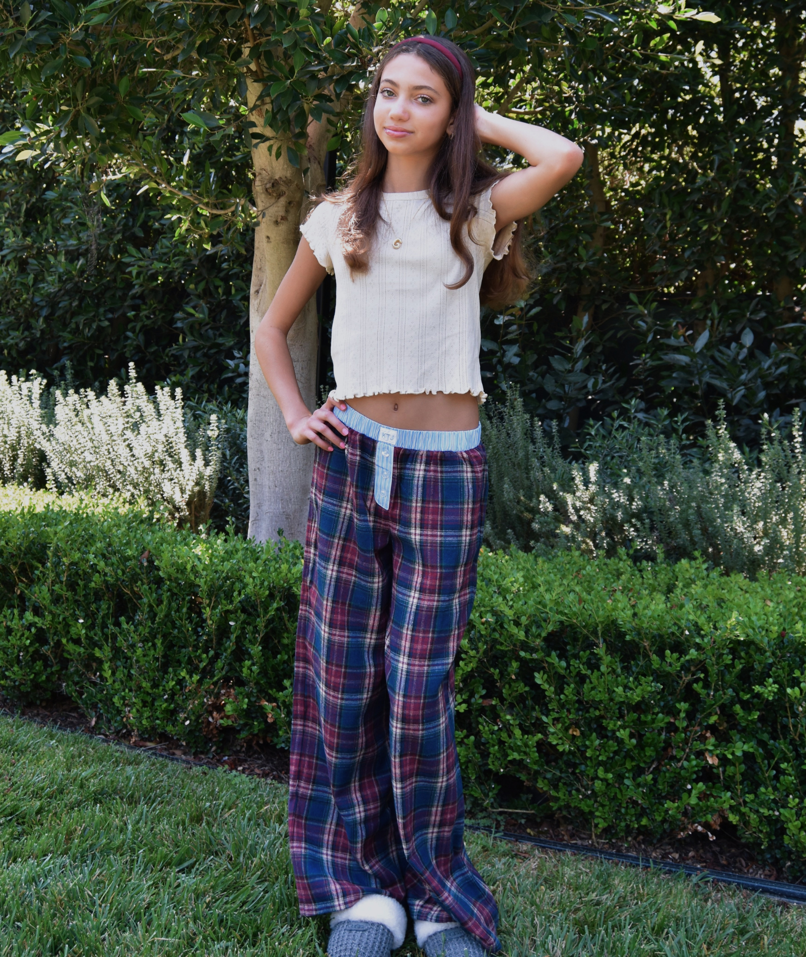 Katie J NYC Girls Bree Plaid Flannel Lounge Pants Girls Casual Bottoms Katie J NYC