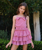 FBZ Girls Olivia Red Gingham Bow Top Girls Casual Tops FBZ Flowers By Zoe Red Y/5