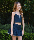 Katie J NYC Girls Clarke Polka Dot Cami Girls Casual Tops Katie J NYC Navy Y/S (7/8)
