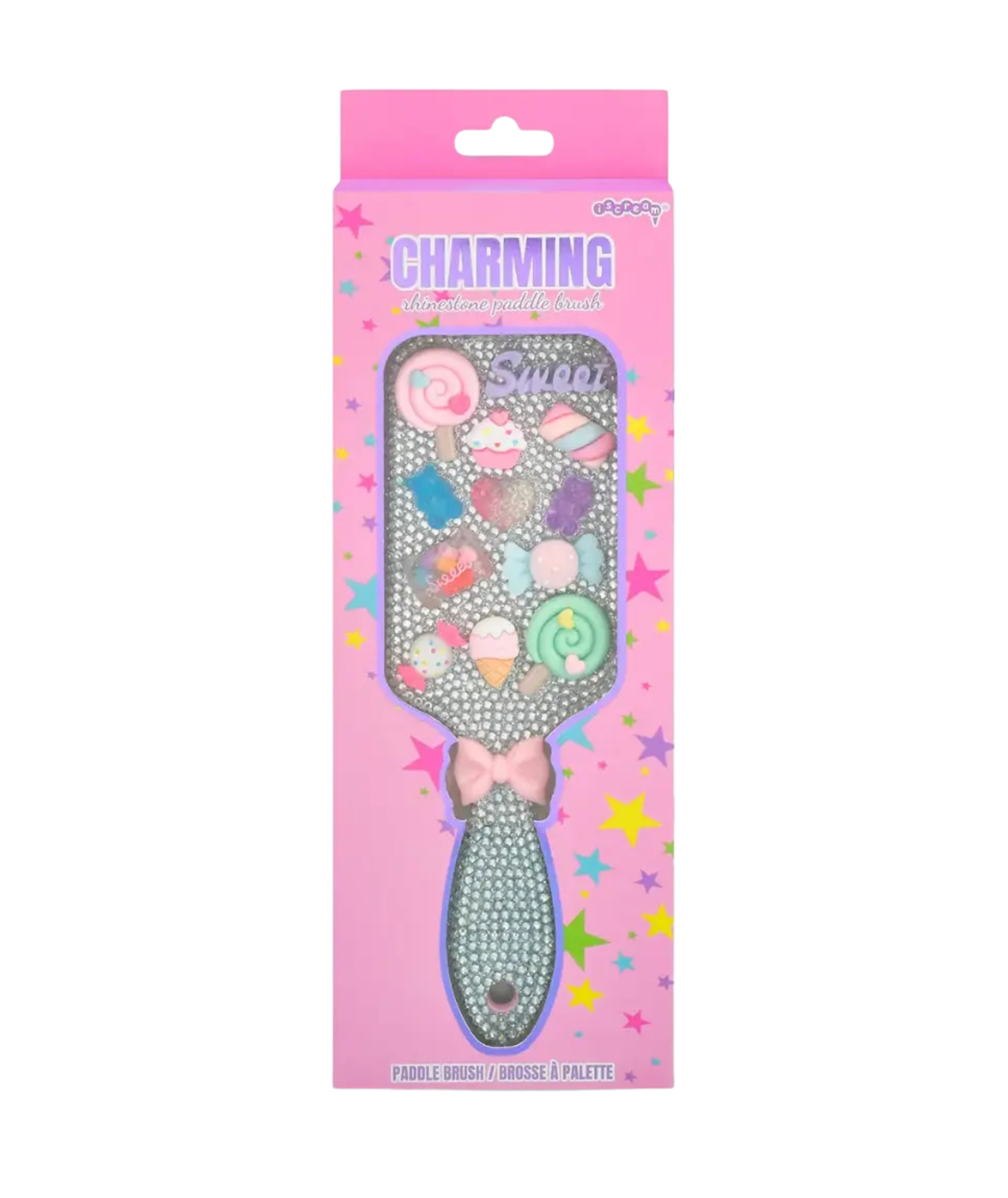 Charming Rhinestone Paddle Brush Accessories iScream Multi