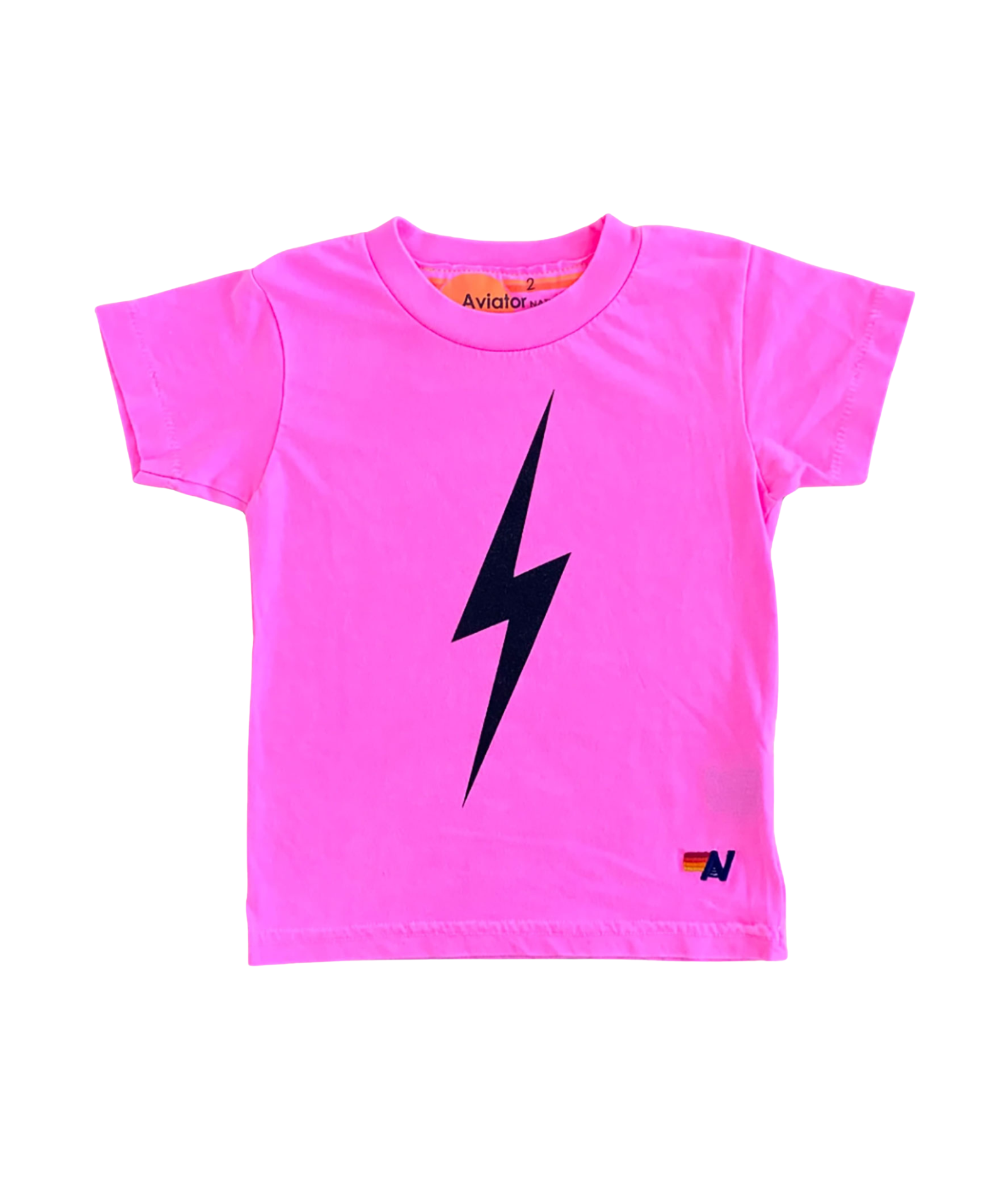 Aviator Nation Kids Bolt Tee Girls Casual Tops Aviator Nation Neon Pink Y/4
