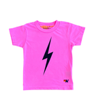 Aviator Nation Kids Bolt Tee Girls Casual Tops Aviator Nation Neon Pink Y/4