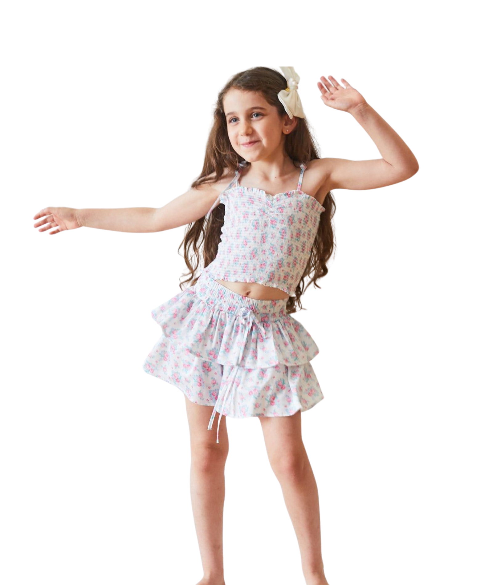 Theme Girls Georgia Romantic Rose Satin Smock Top