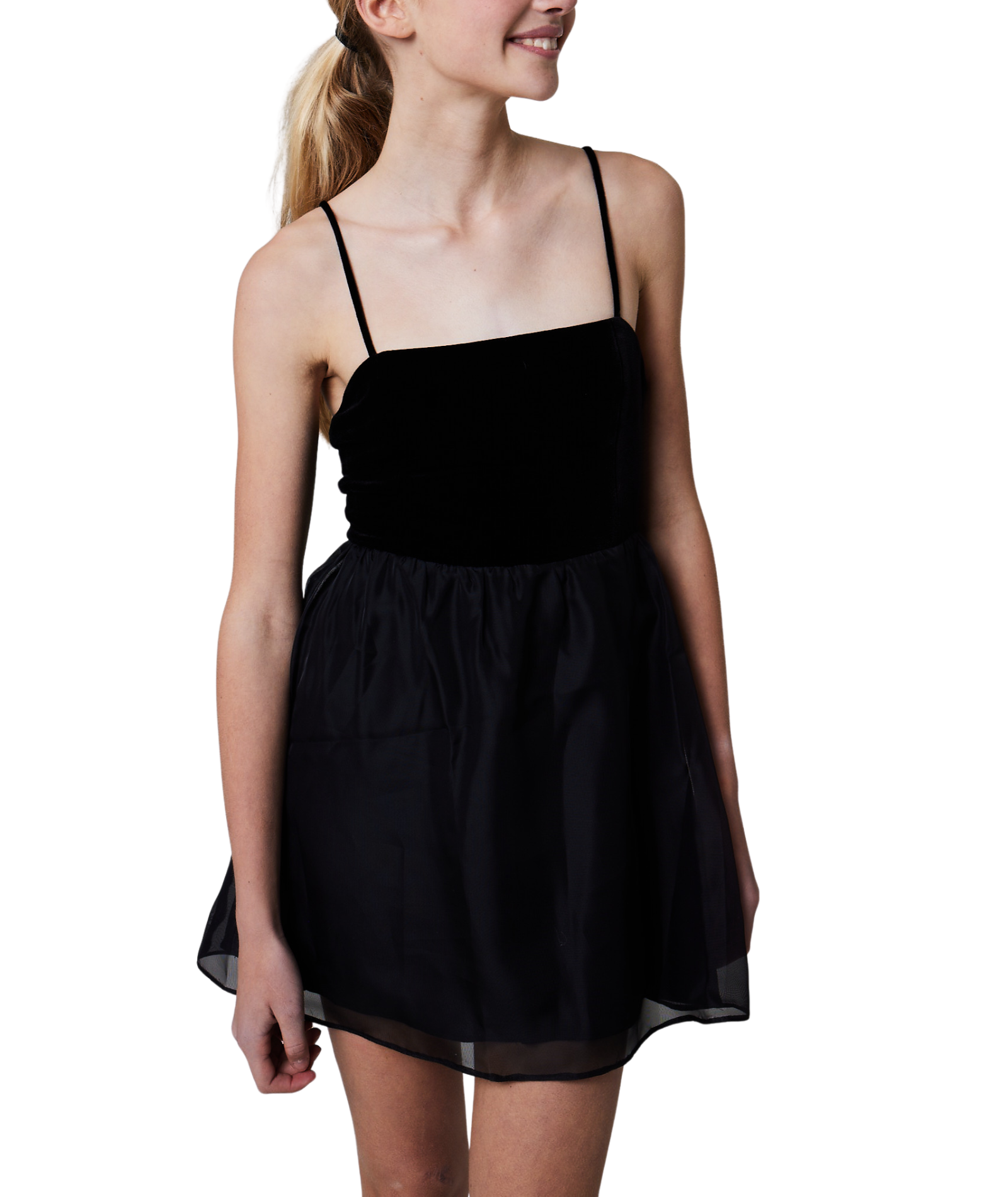 Gold Rush NYC Girls Gemma Velvet and Chiffon Tie Mini Dress