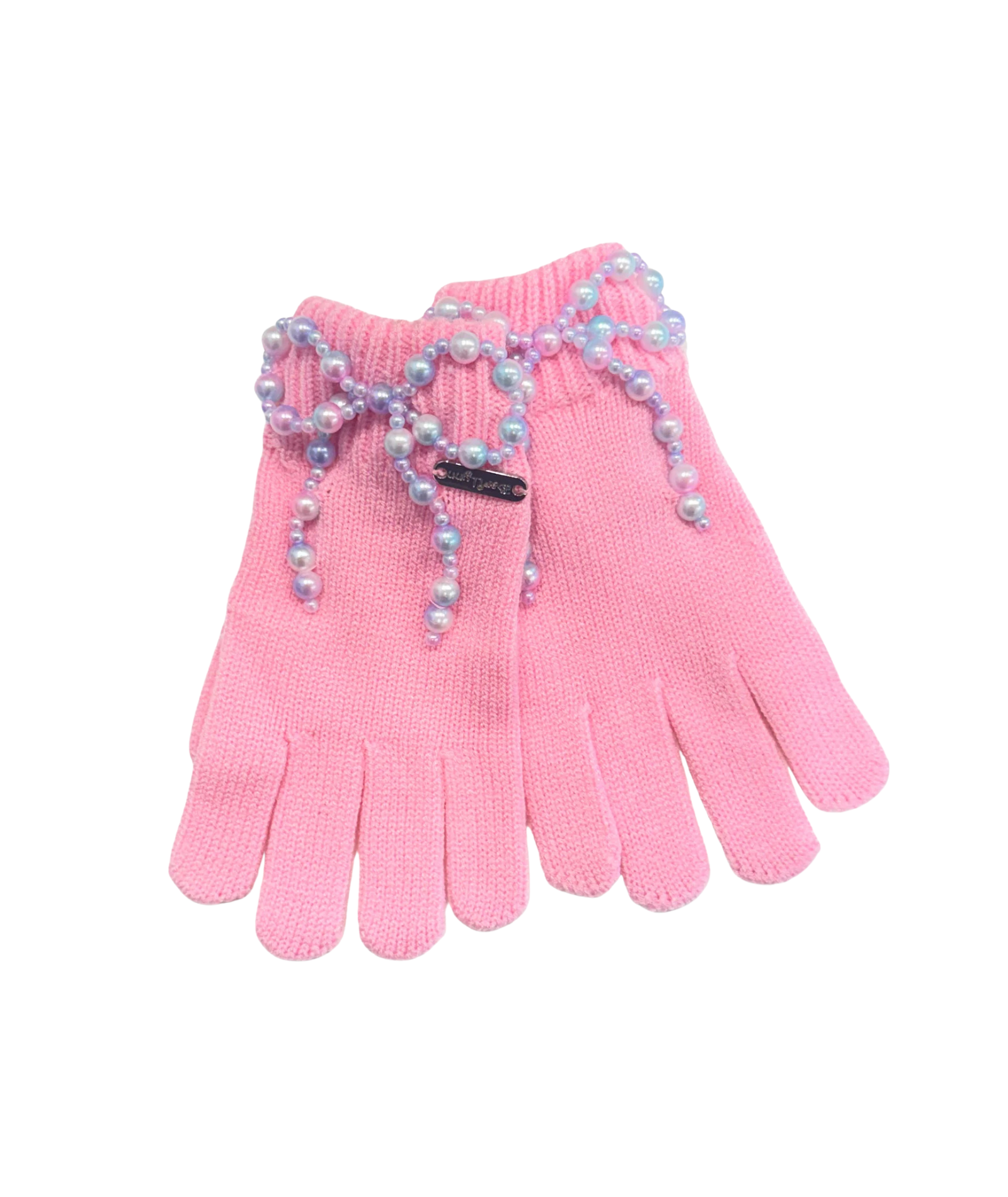 Bari Lynn Pearl Bow Winter Gloves Accessories Bari Lynn Pink One Size Fits Most (Y/7-Y/14)