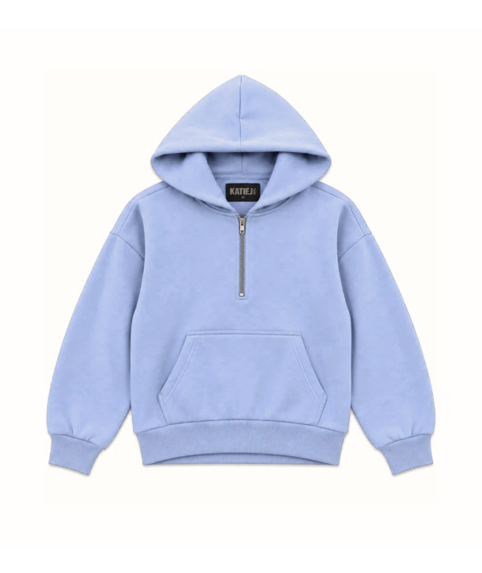 Katie J NYC Girls Sutton 3/4 Zip Hoodie Girls Casual Tops Katie J NYC Soft Blue Y/S (7/8)